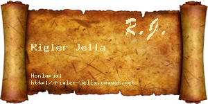 Rigler Jella névjegykártya